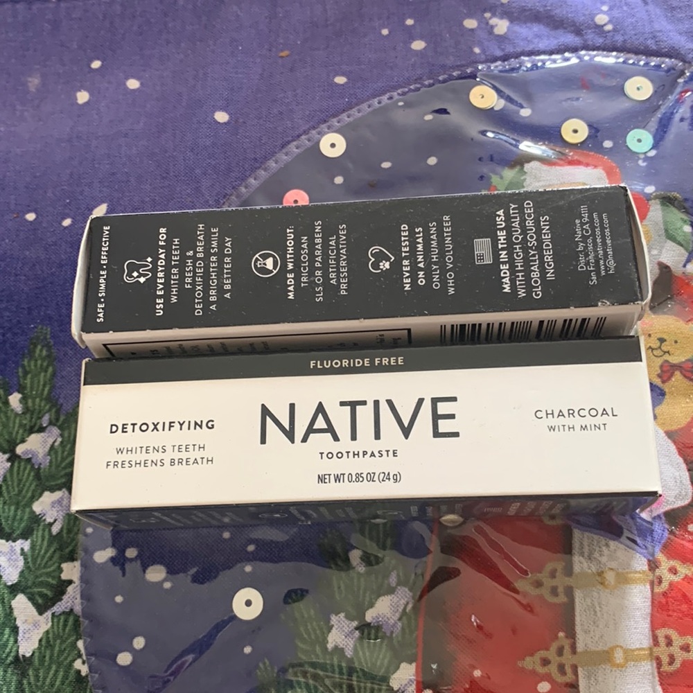 2 Native travel sized toothpaste
